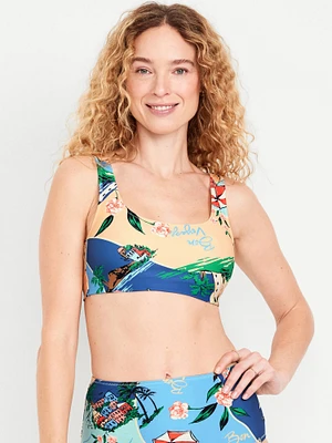 Matte coop-Neck Bikini wim Top