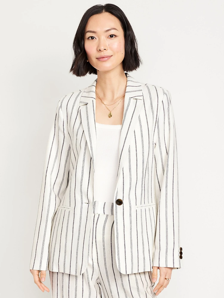 Taylor Fitted Linen-Blend uit Blazer