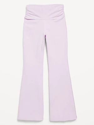 High-Waisted PowerChill Side-Ruched Flare Leggings for Girls