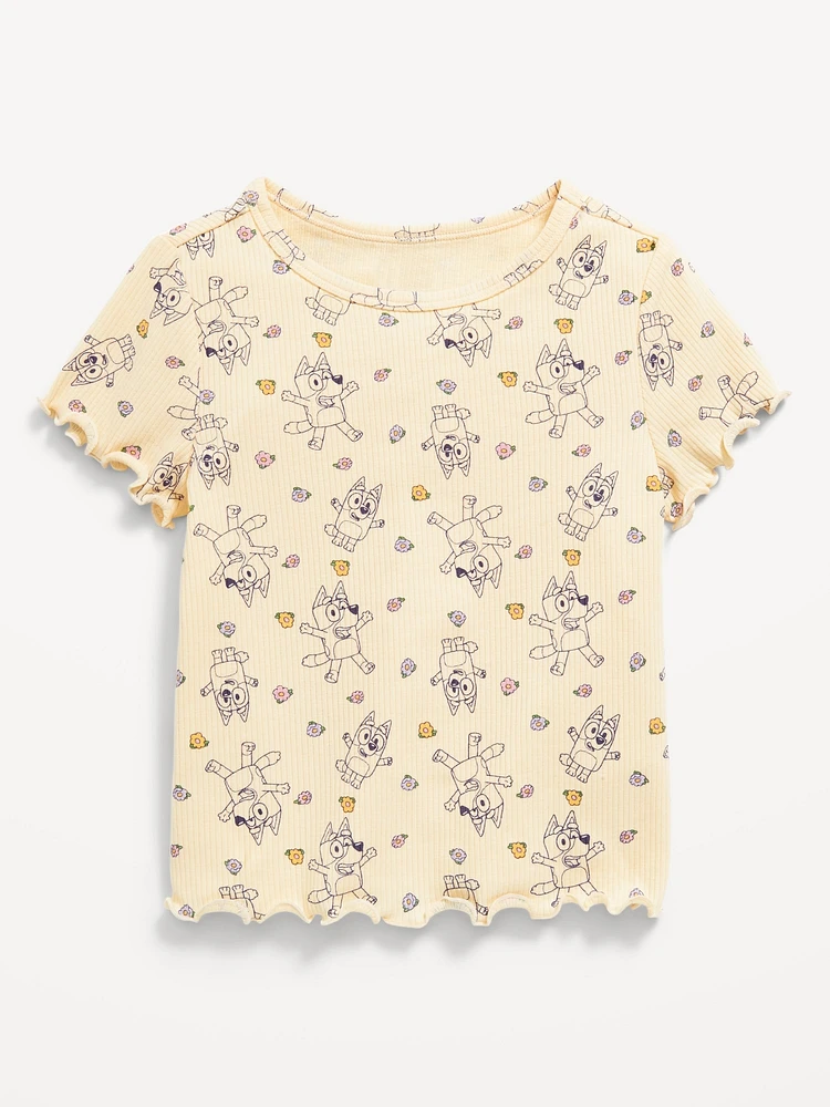 Bluey Ribbed Graphic T-Shirt for Toddler Girls