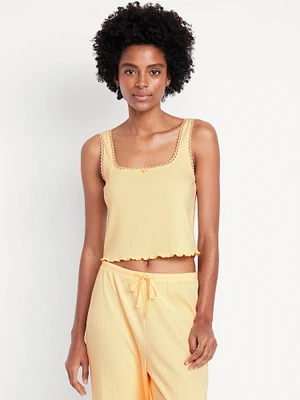 Rib Cropped Pajama Tank Top