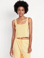 Rib Cropped Pajama Tank Top