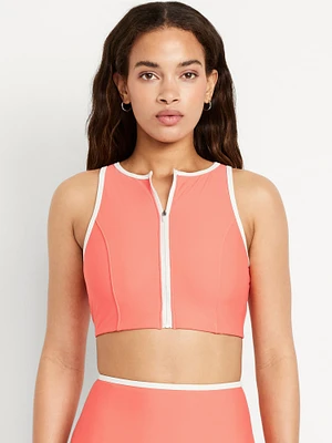 Matte Zip-Front Surf Top