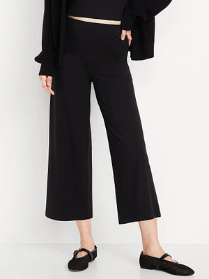 High-Waisted Fashion Wide-Leg Cropped Leggings