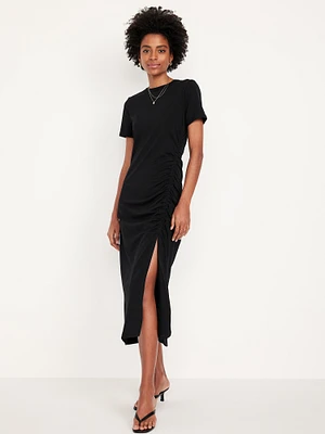Ruched Midi T-Shirt Dress