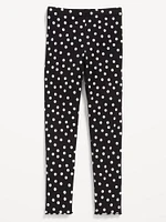 High-Waisted Lettuce Edge Rib-Knit Leggings for Girls
