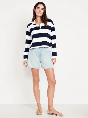 High-Waisted Baggy Jean Shorts - 5-inch inseam