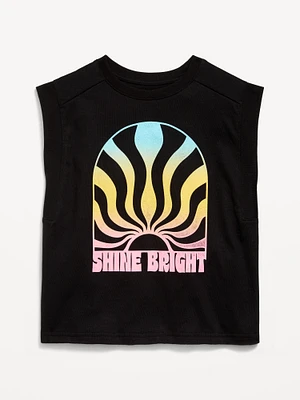 leeveless Muscle Graphic T-hirt for Girls