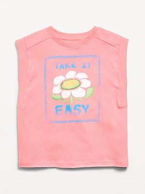 leeveless Muscle Graphic T-hirt for Girls