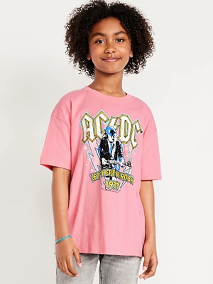 AC/DC Oversized Graphic T-hirt for Girls