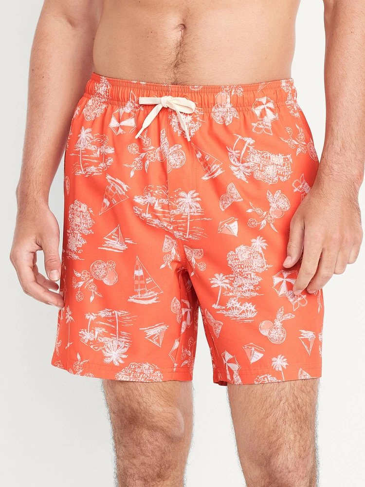 Printed Swim Trunks - 7-inch inseam