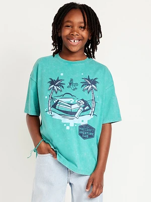 Oversized Minecraft Gender-Neutral Graphic T-Shirt for Kids