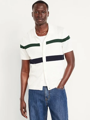 hort-leeve Button-Front weater hirt