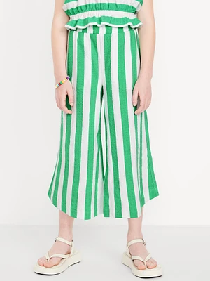 High-Waisted Pucker Wide-Leg Pants for Girls