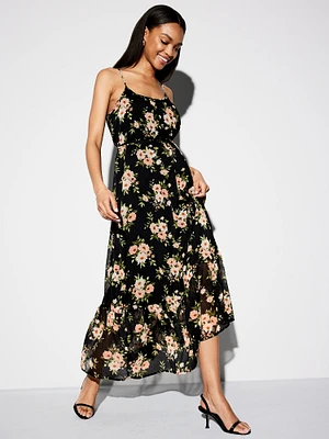 The Occasion by Old Navy Waist-Defined Chiffon Maxi Dress