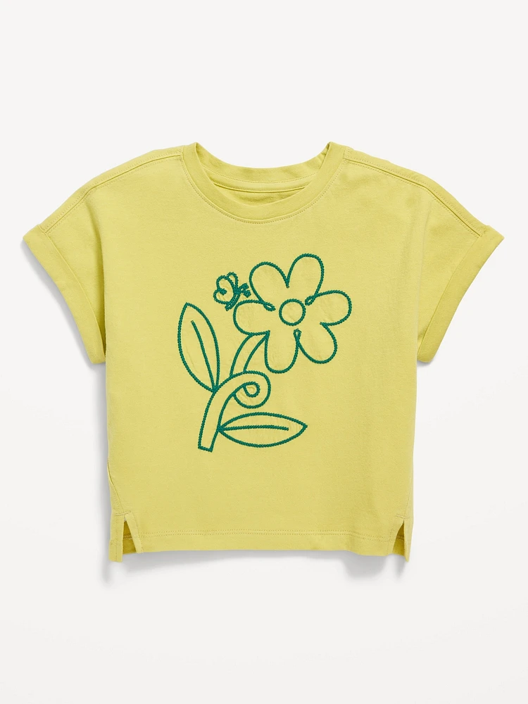 Short Dolman-Sleeve Graphic T-Shirt for Toddler Girls