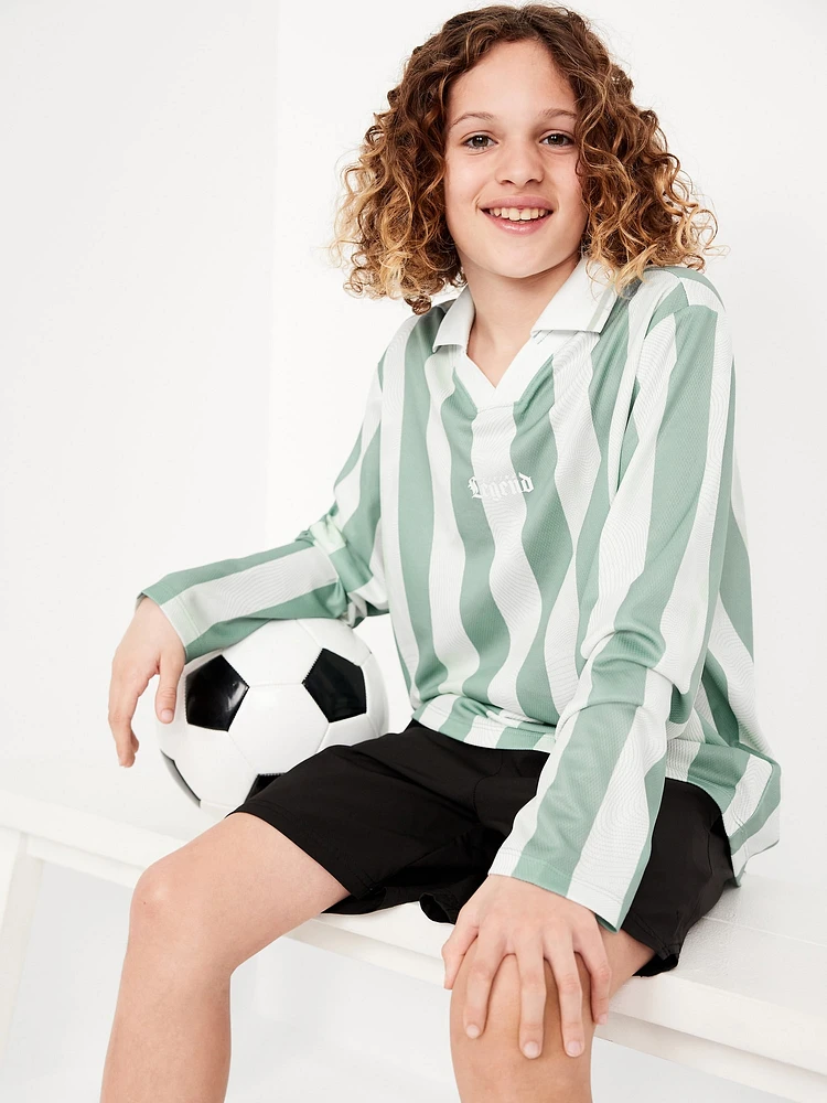 Oversized Long-leeve Collared Performance Top for Boys