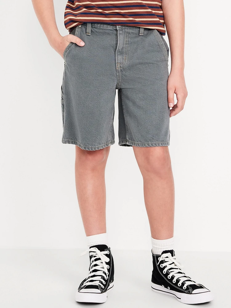 Knee Length Baggy Carpenter Jean Shorts for Boys