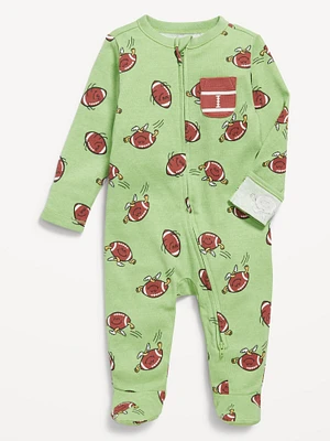 2-Way-Zip Pocket Footed One-Piece for Baby