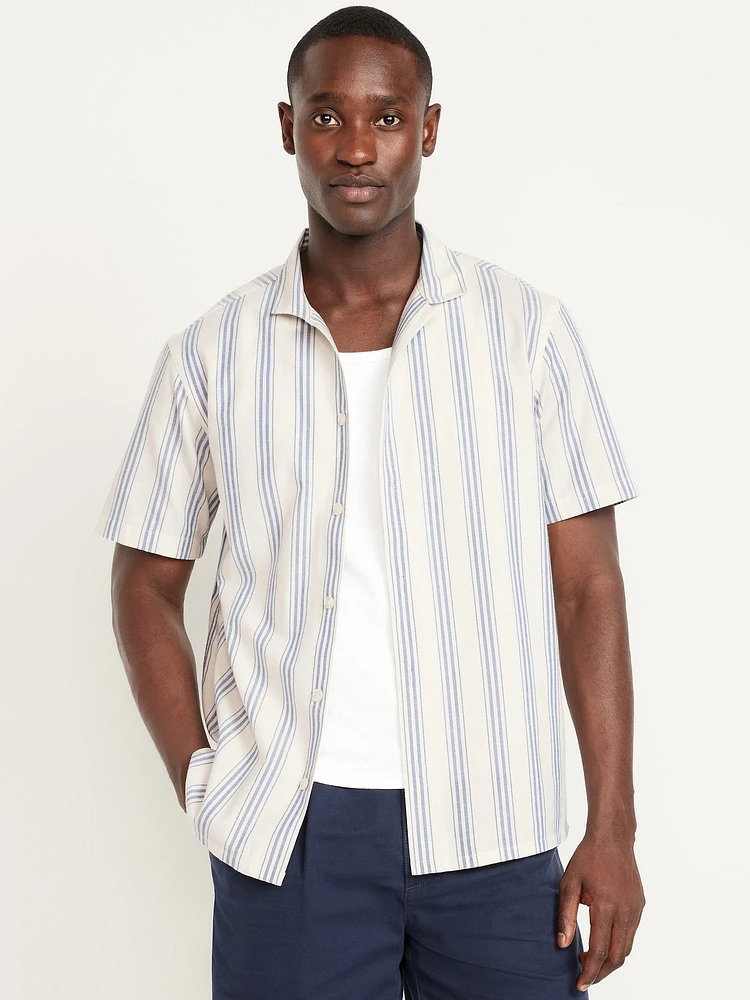 hort-leeve triped Oxford Camp hirt