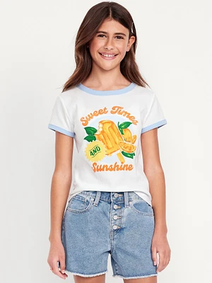Fitted Ribbed Ringer T-Shirt for Girls