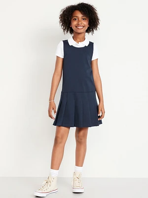 leeveless chool Uniform Ponte-Knit Dress for Girls