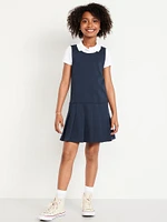 leeveless chool Uniform Ponte-Knit Dress for Girls