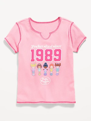 Polly Pocket Fitted Ribbed Graphic T-Shirt for Girls