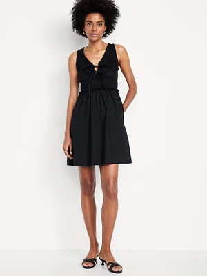 Fit & Flare mocked Bodice Mini Dress