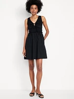 Fit & Flare mocked Bodice Mini Dress