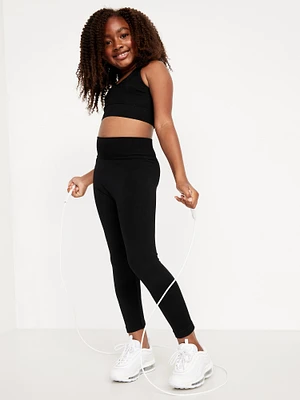 Fitted High-Waisted 7/8-Length eamless Performance Leggings for Girls