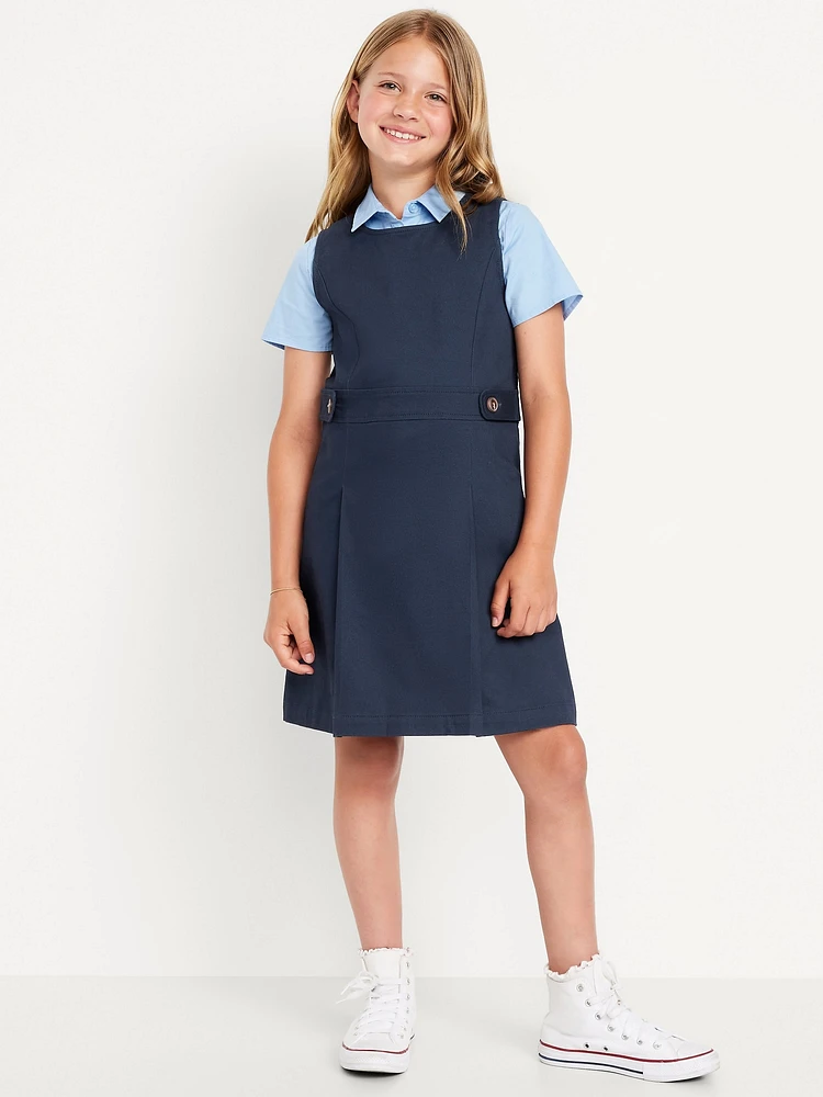 chool Uniform leeveless Pleated Dress for Girls
