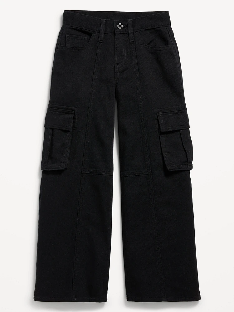 Super Baggy Wide-Leg Cargo Twill Pants for Girls
