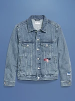 Old Navy x Disney ickey ouse Logo-Graphic Jean Jacket