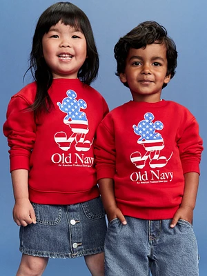 Old Navy x Disney Mickey Mouse Unisex Oversized Flag Graphic Sweatshirt for Toddler