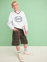 Below Knee Baggy Canvas Shorts for Boys