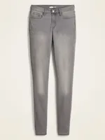 Mid-Rise Gray-Wash Rockstar Super Skinny Jeans for Women
