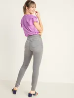 Mid-Rise Gray-Wash Rockstar Super Skinny Jeans for Women
