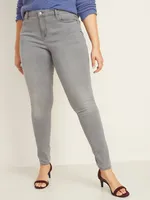Mid-Rise Gray-Wash Rockstar Super Skinny Jeans for Women