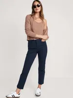 High-Waisted Pixie Straight Pants