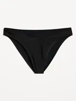 Low-Rise V-Front French-Cut Bikini Swim Bottoms