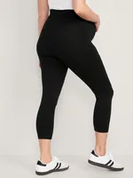 Legging court en jersey à panneau intégral de Maternité