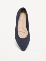 Soft-Knit Pointed-Toe Ballet Flats