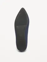 Soft-Knit Pointed-Toe Ballet Flats