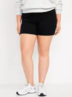 High Waisted Jersey Bike Shorts for Women -- 6-Inch Inseam