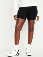 High Waisted Jersey Bike Shorts for Women -- 6-Inch Inseam