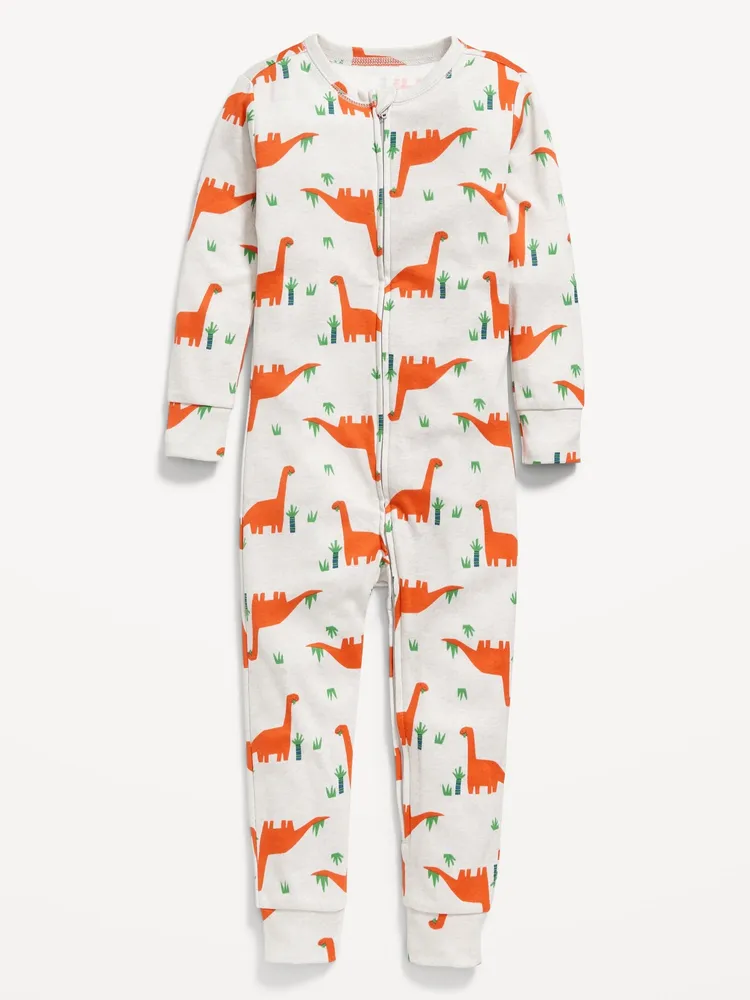 Unisex Snug-Fit 2-Way-Zip Printed Pajama One-Piece for Toddler & Baby