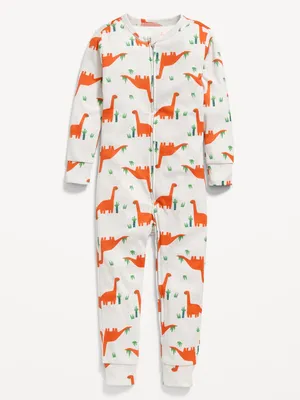 Unisex Snug-Fit 2-Way-Zip Printed Pajama One-Piece for Toddler & Baby