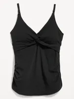 Haut de maillot bain tankini d’allaitement à devant