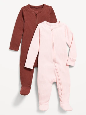 Sleep & Play 2-Way-Zip Footed One-Piece 2-Pack for Baby